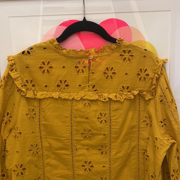 Jcrew size M ruffle neck long sleeve top - Picture 4 of 5